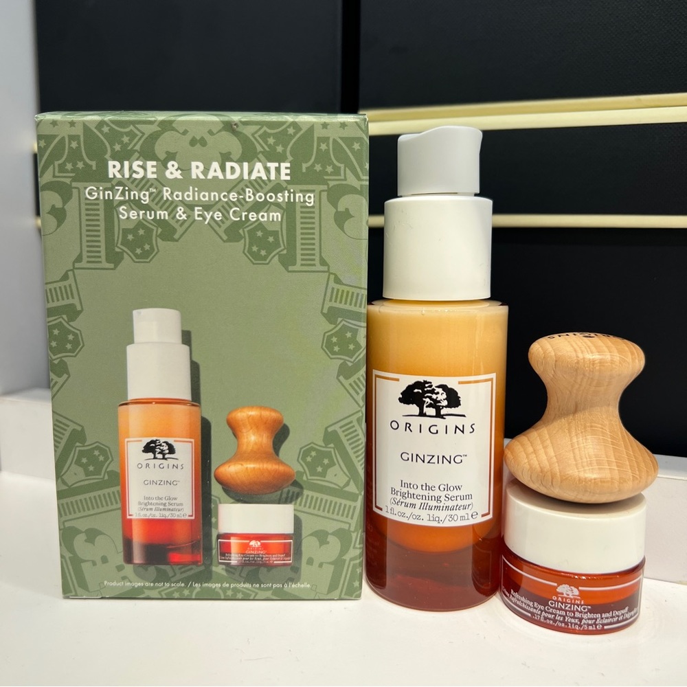 3PC Origins Ginzing Radiance-Boosting Serum & Eye Cream set